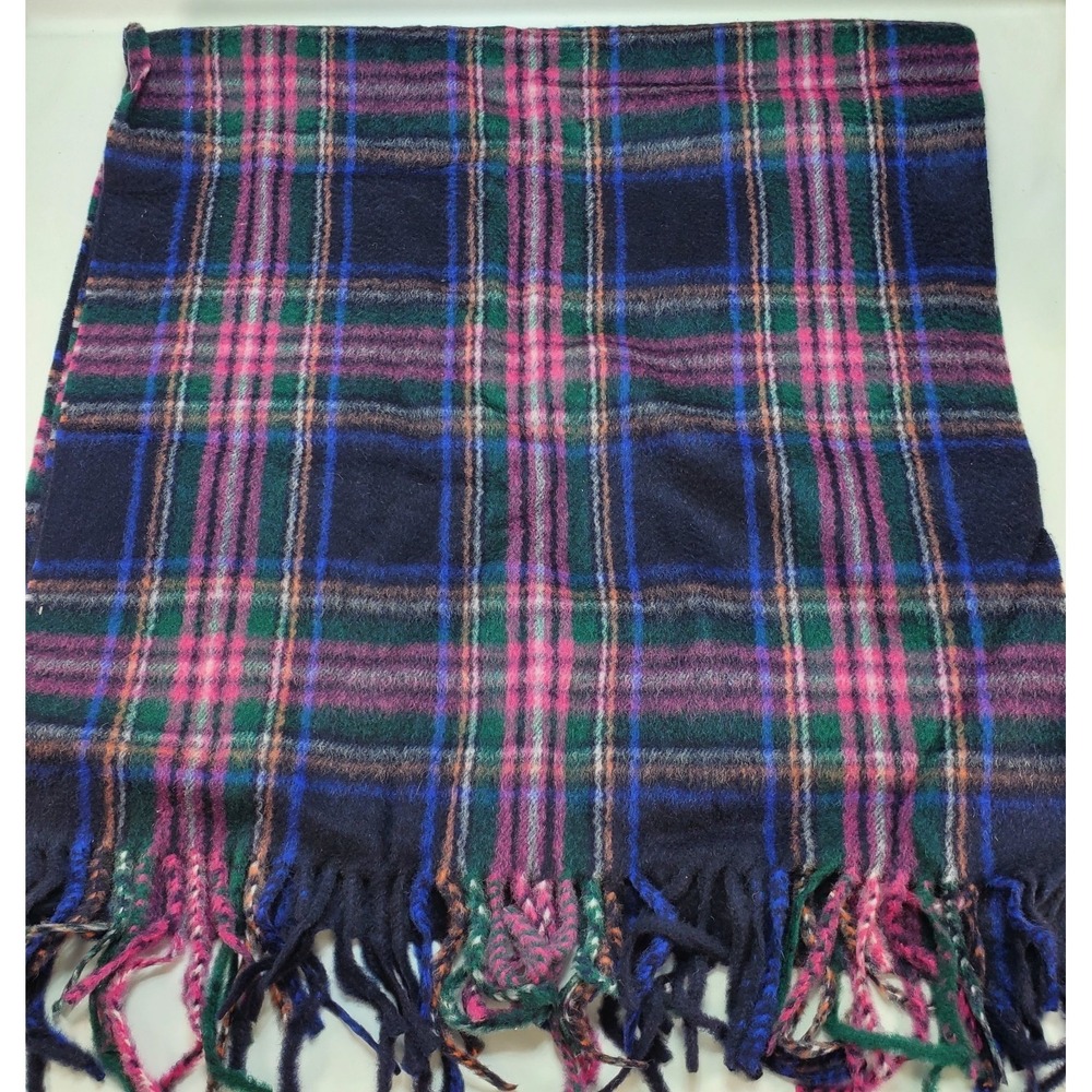 Talbots‎ 100% Cashmere Knit Scarf Unisex Plaid Neck Wrap Cozy Warm Comfy NEW